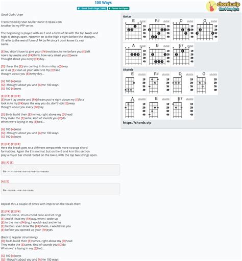 Porno for Pyros Chords & Tabs for Guitar ...